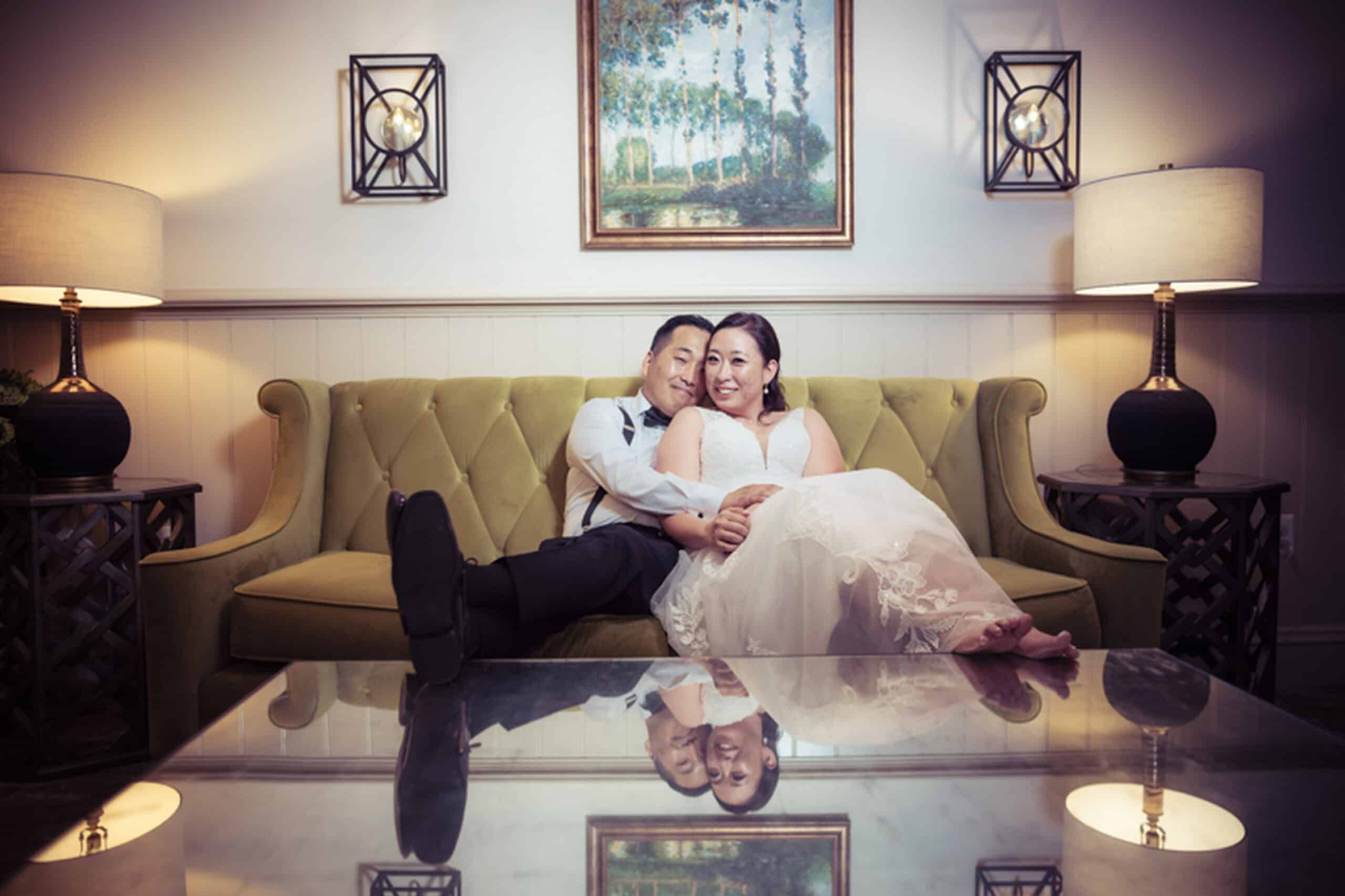The iconic stone conservatory architecture at a Talamore Country Club wedding venue.